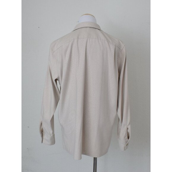 Vintage 90s Beige Floral Shirt Long Sleeves - Picture 3 of 10